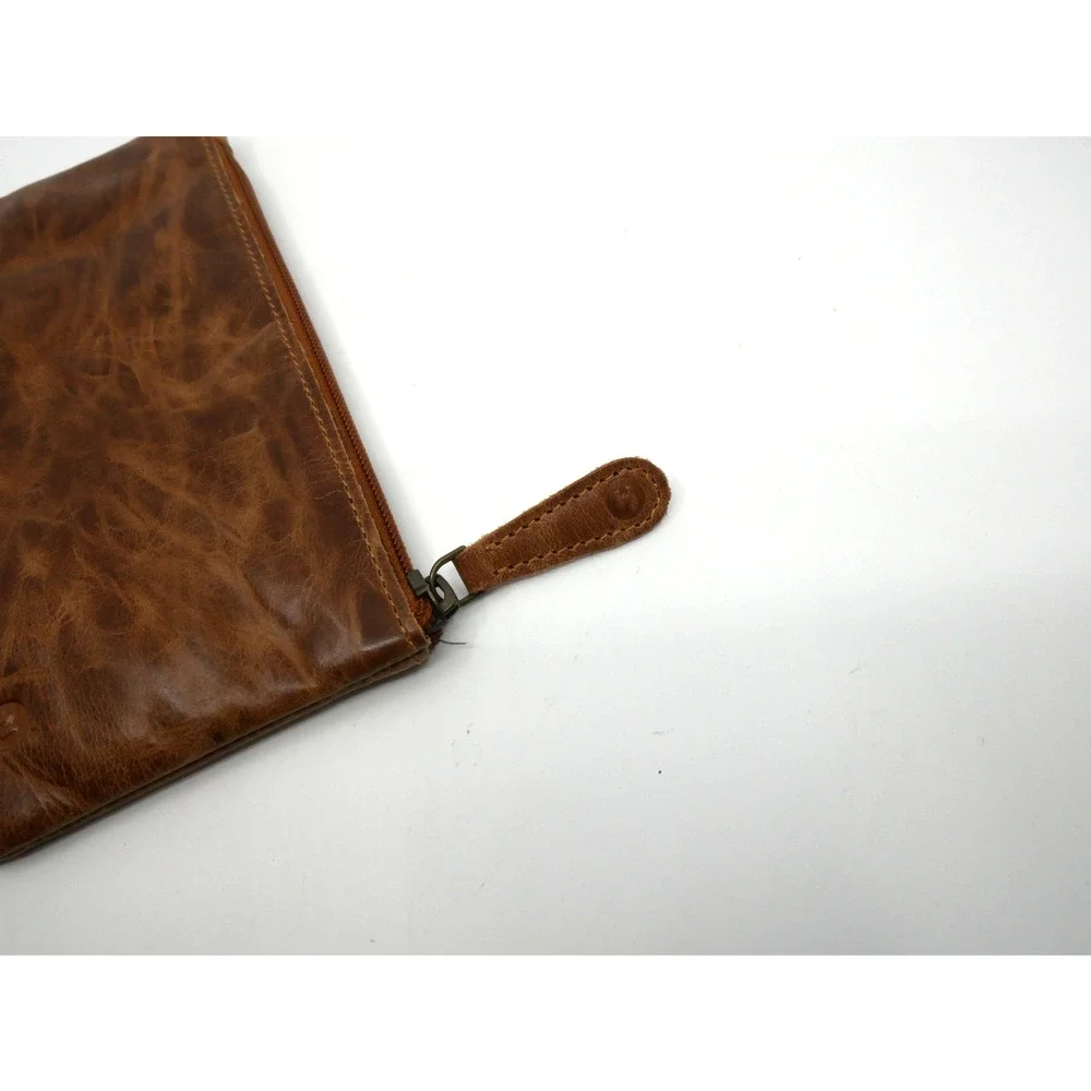Moonster Leather Pencil Pen Case Pouch Clutch With Key Chain Attached 8